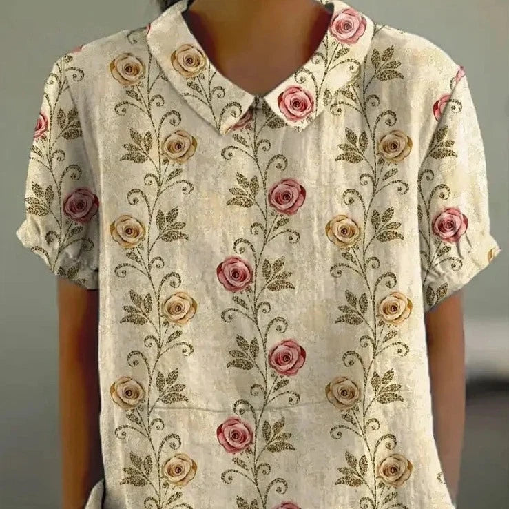 CHIVILCOY™ REMERA CASUAL Y ELEGANTE CON ESTAMPADO FLORAL