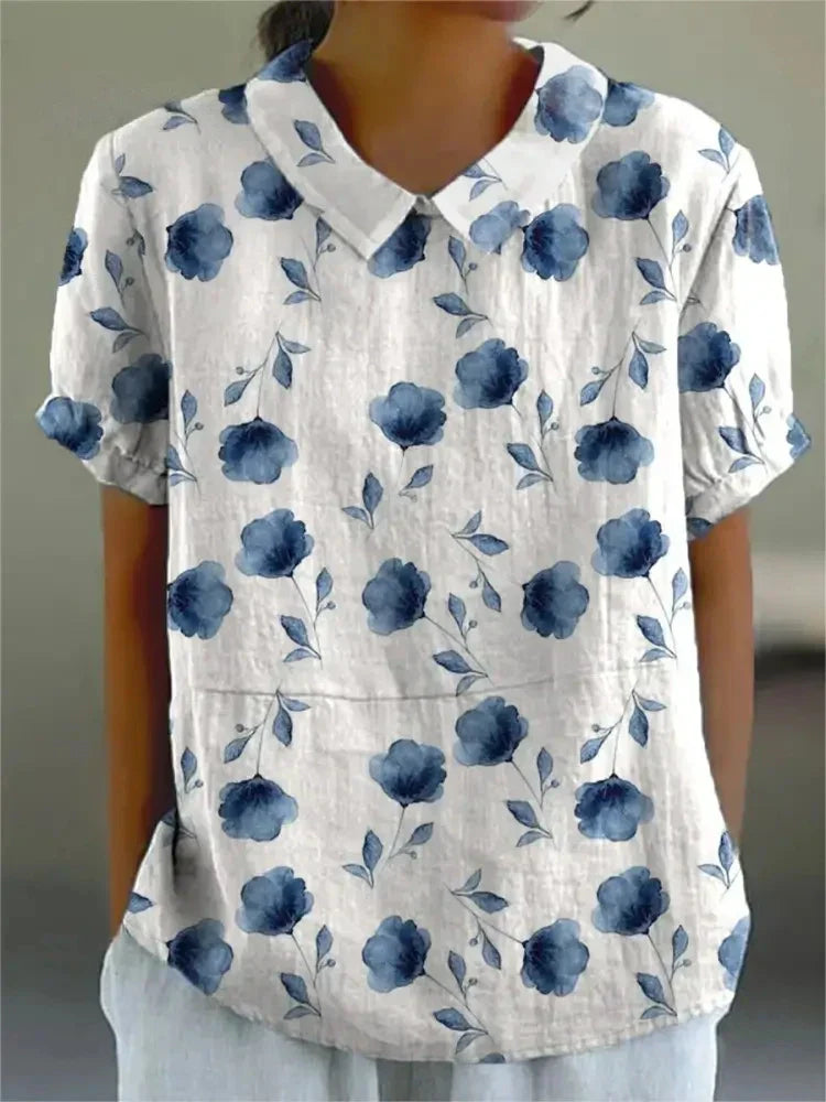 CHIVILCOY™ REMERA CASUAL Y ELEGANTE CON ESTAMPADO FLORAL