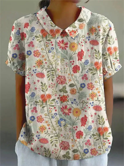 CHIVILCOY™ REMERA CASUAL Y ELEGANTE CON ESTAMPADO FLORAL