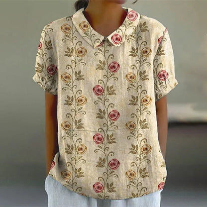 CHIVILCOY™ REMERA CASUAL Y ELEGANTE CON ESTAMPADO FLORAL